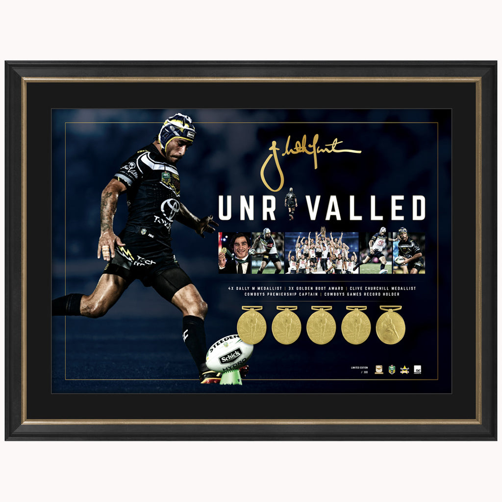 Johnathan Thurston Signed North Queensland Cowboys Unrivalled Retirement Print Framed - 3949