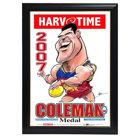 Jonathan Brown, 2007 Coleman Medal, Harv Time Print Framed - 4273