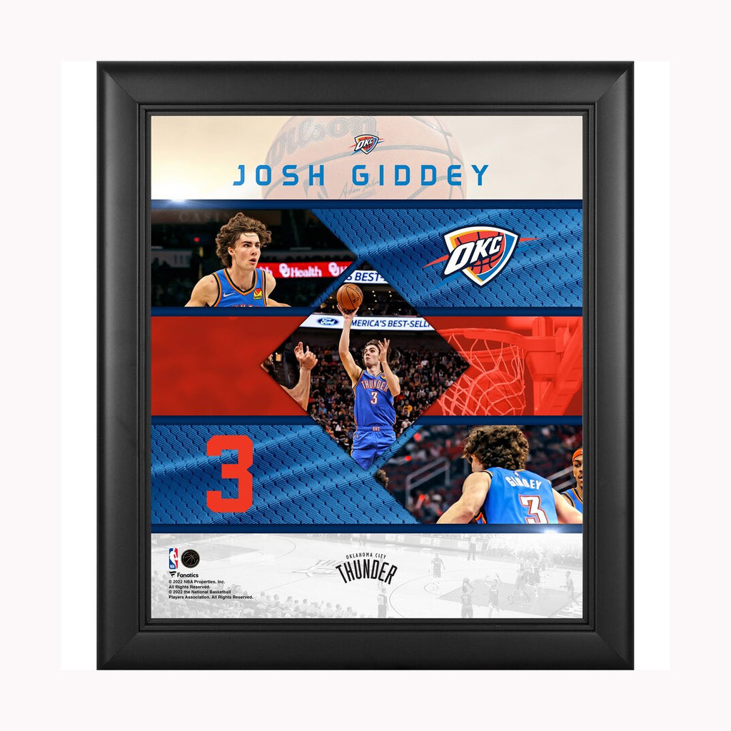 Josh Giddey Oklahoma City Thunder Official NBA Framed 15" x 17" Stitched Stars Collage - 5167