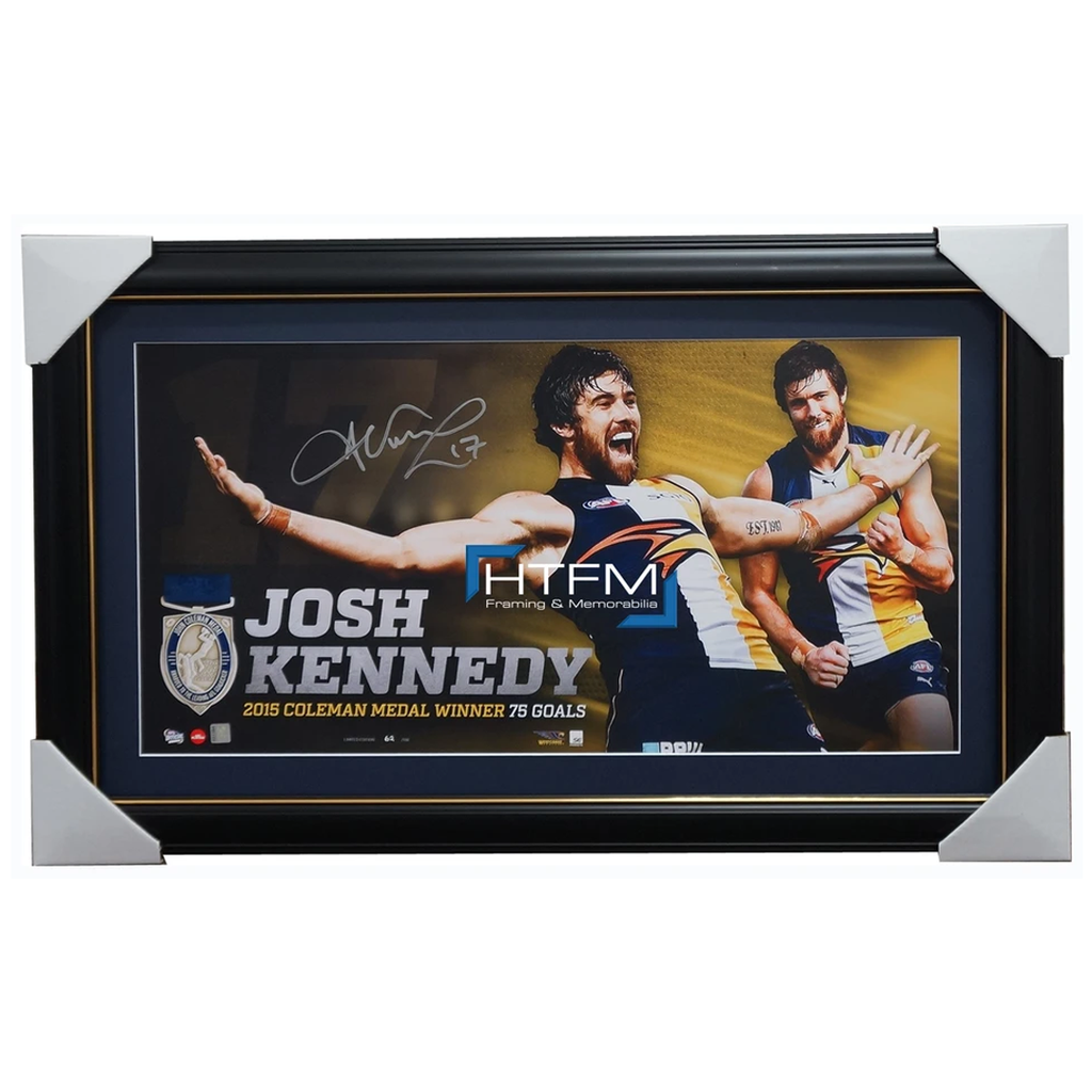 Josh Kennedy Signed Afl 2015 Coleman Medallist West Coast Eagles Print Framed - 2549