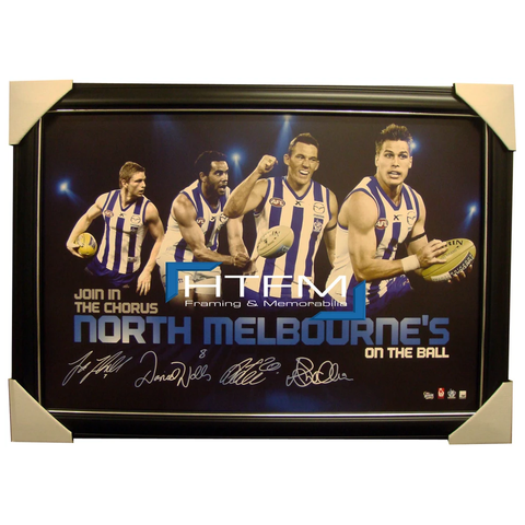 Kangaroos Four Player Facsimile Afl Official Licensed Print Framed Petrie - 1728