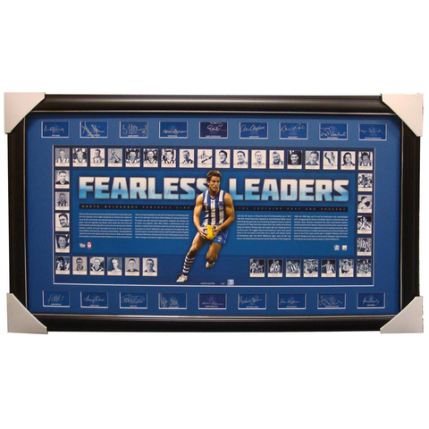 Kangaroos Fearless Leaders Signed by 18 Living Legends Framed Afl Carey Harvey - 1550