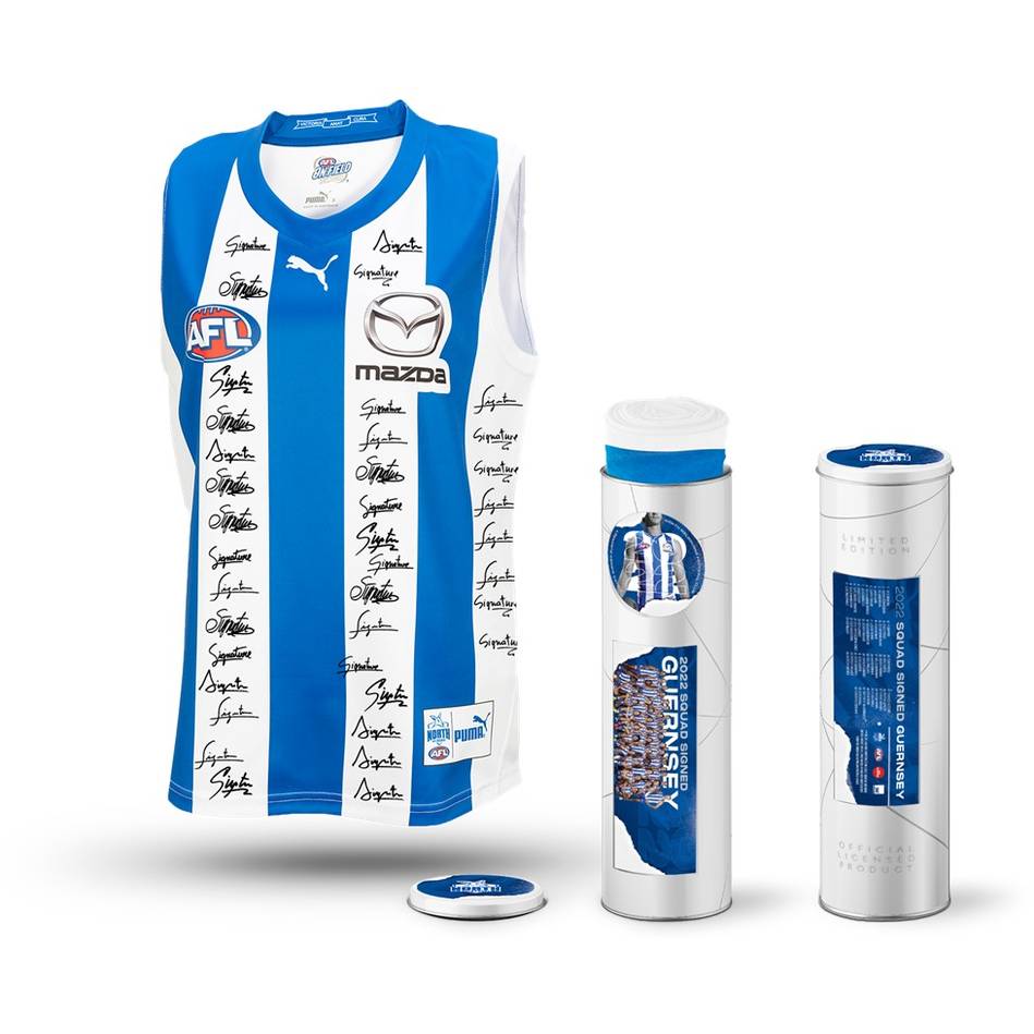 North Melbourne Football Club 2022 AFL Official Team Signed Guernsey 5083