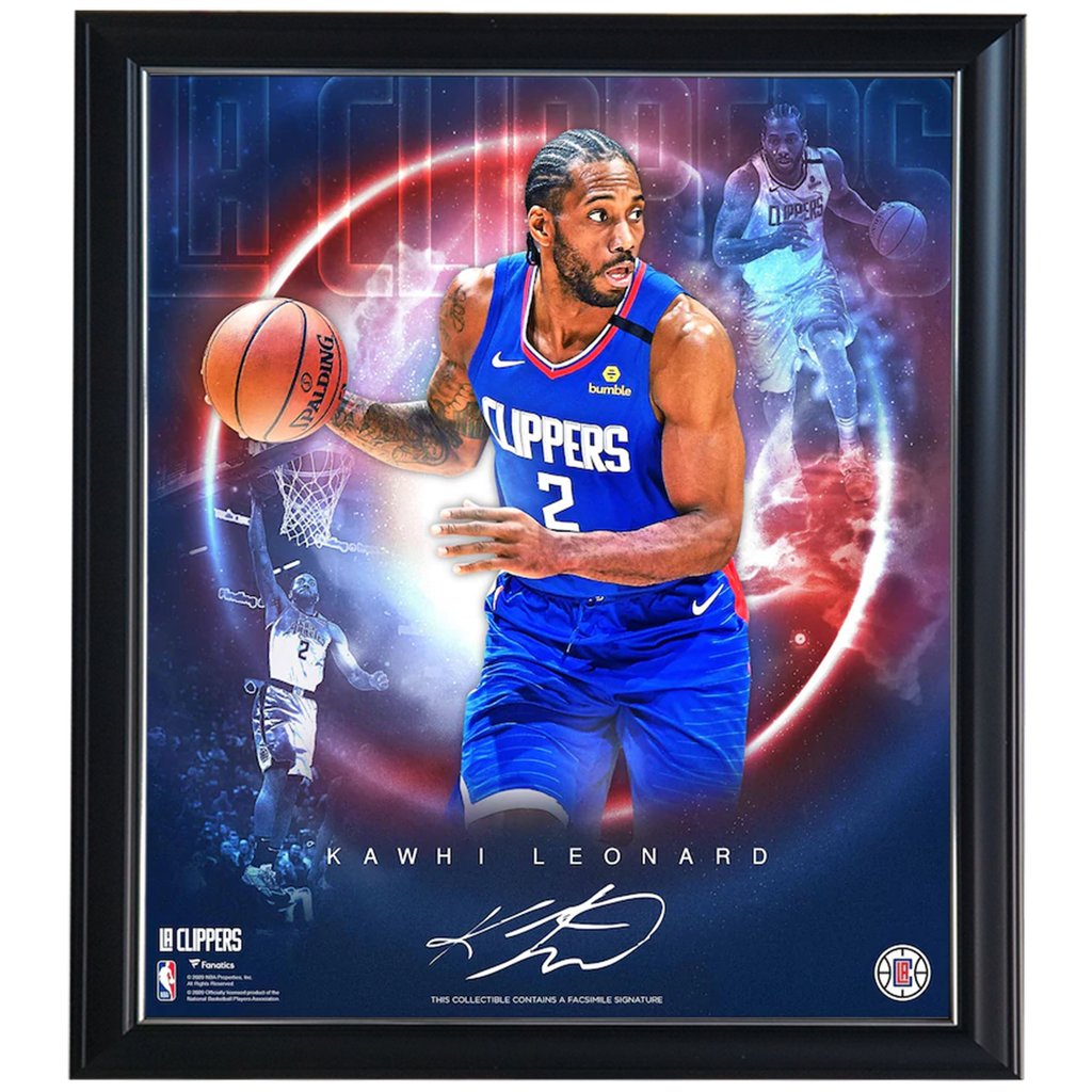 Kawhi Leonard La Clippers Facsimile Signed Official Nba Print Framed - 4412