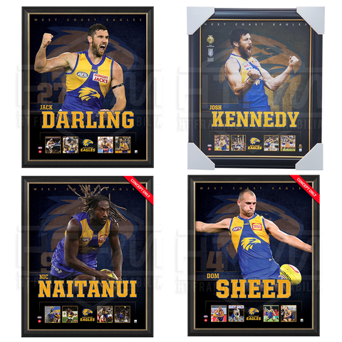 West Coast Eagles Package Official Licensed Afl Prints Framed Kennedy Darling Naitanui Sheed - 4497