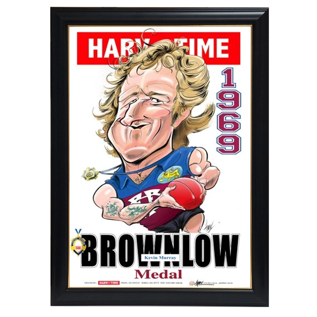 Kevin Murray, 1969 Brownlow Medal, Harv Time Print Framed - 4274