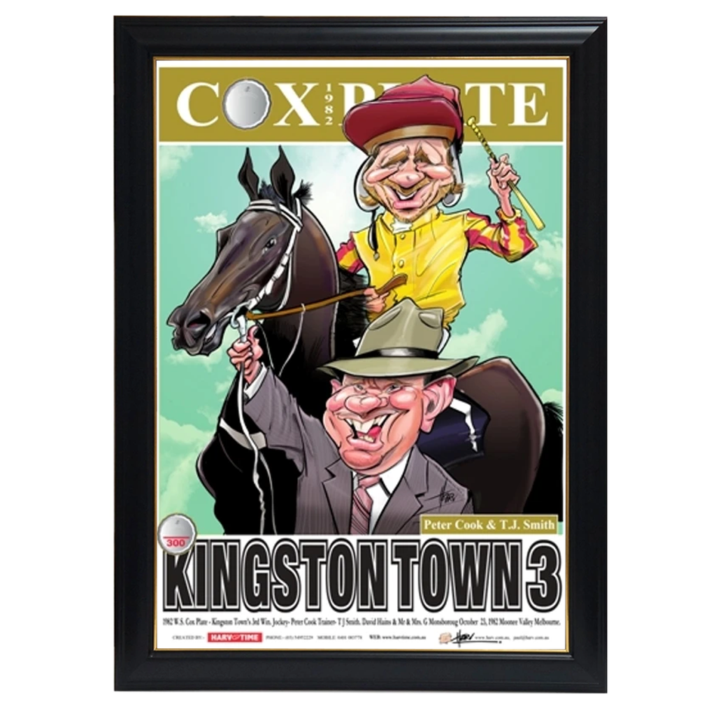 Kingston Town, 3 Cox Plates, Harv Time Print Framed - 4246