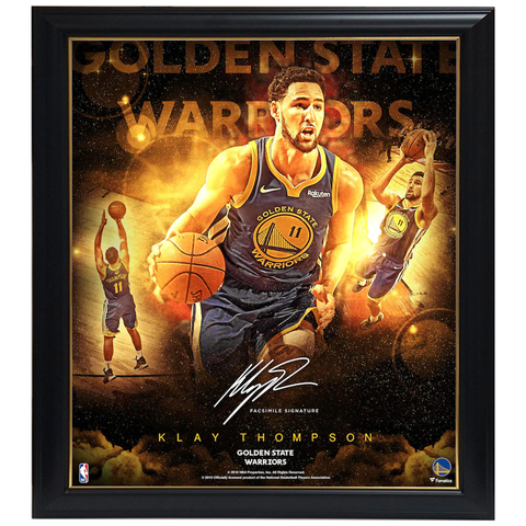 Klay Thompson Golden State Warriors Stars of the Game Collage Facsimile Signed Official Nba Print Framed - 4329