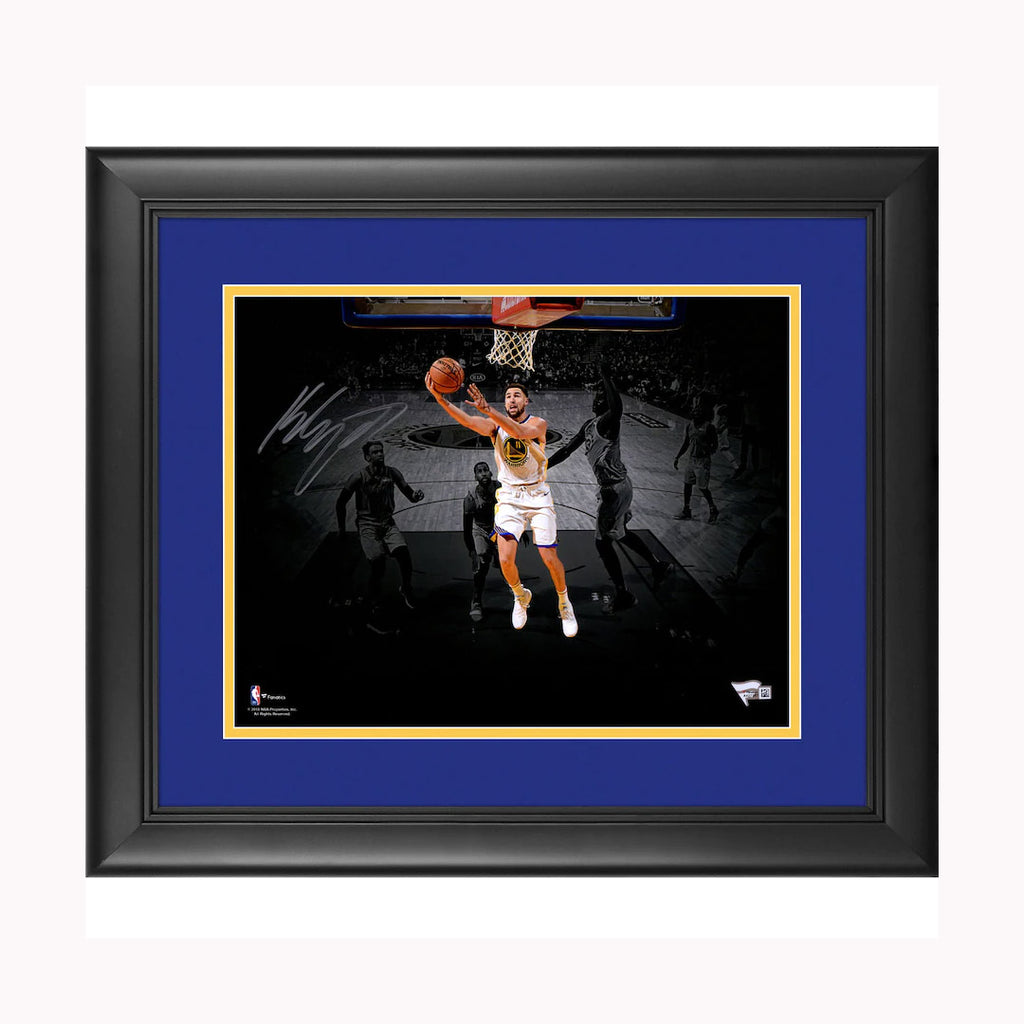Klay Thompson Golden State Warriors Deluxe Framed Autographed 11" x 14" Fade Away Spotlight Photograph - 5170