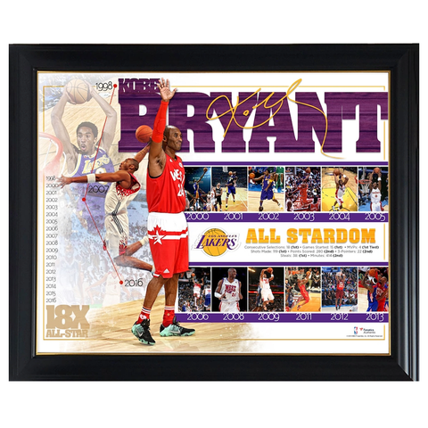 Kobe Bryant UNSIGNED LED Framed Jersey Los Angeles Lakers