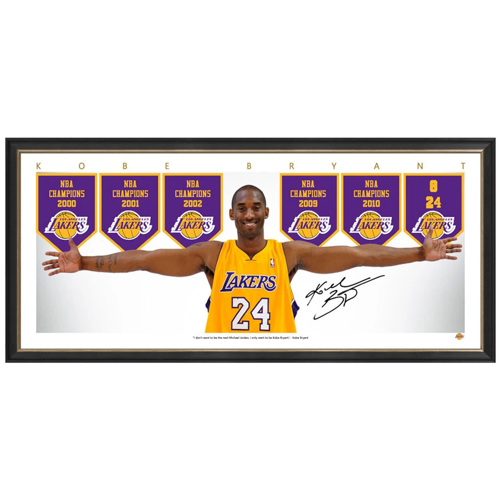 Kobe Bryant Los Angeles Lakers Signed Mini Wings Print Framed - 3988