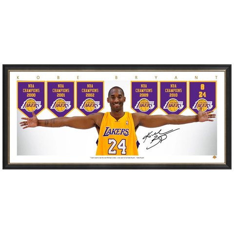 Kobe Bryant Los Angeles Lakers Signed Mini Wings Print Framed - 3988