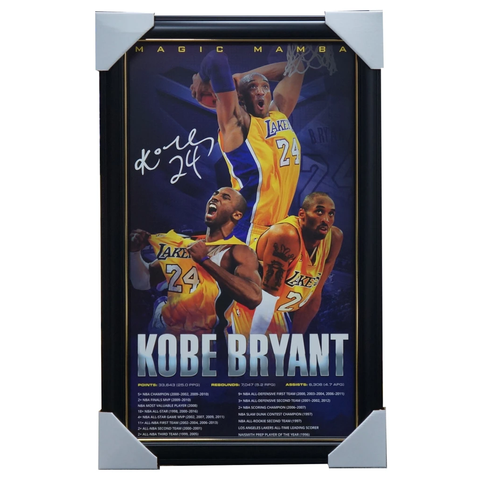 Kobe Bryant Signed La Lakers Magic Mamba Print Framed - Nba Champions Mvp - 3470