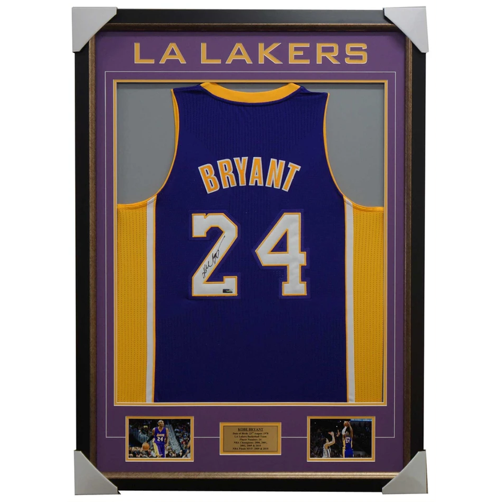 Kobe Bryant Signed La Lakers Purple Jersey 100% Authentic - 1069