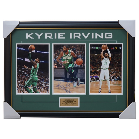 Kyrie Irving Signed Boston Celtics Nba Collage Framed With Photos+ Coa Dr. Drew - 3562
