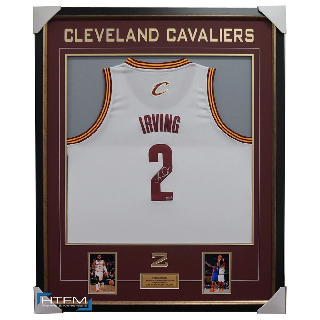 Kyrie Irving Signed Cleveland Cavaliers Panini Authentic White Jersey Framed - 2656