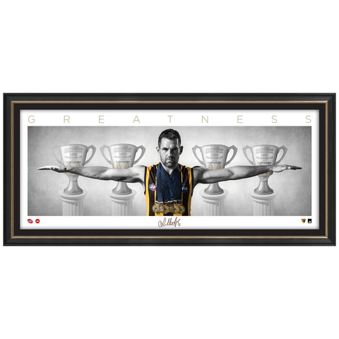 Luke Hodge Signed Afl Official Hawthorn Mini Wings "Greatness" Print Framed - 3149