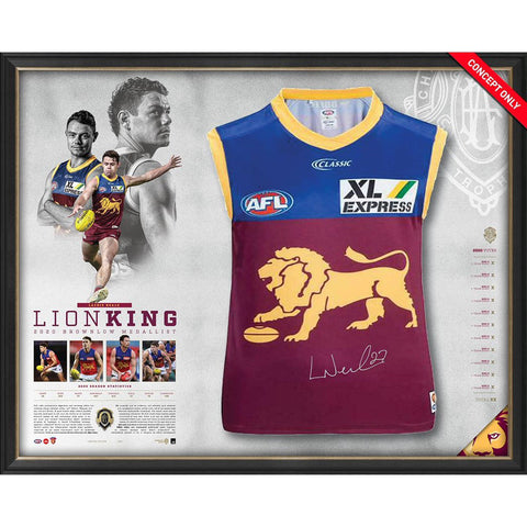 Lachie Neale Signed Brisbane Lions 2020 Official Afl Brownlow Medal Guernsey Framed - 4548