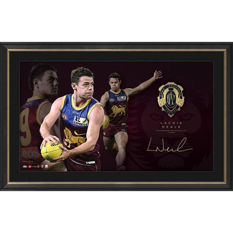 Lachie Neale Brisbane Lions 2020 Official Afl Brownlow Medal Lithograph Framed  - 4549