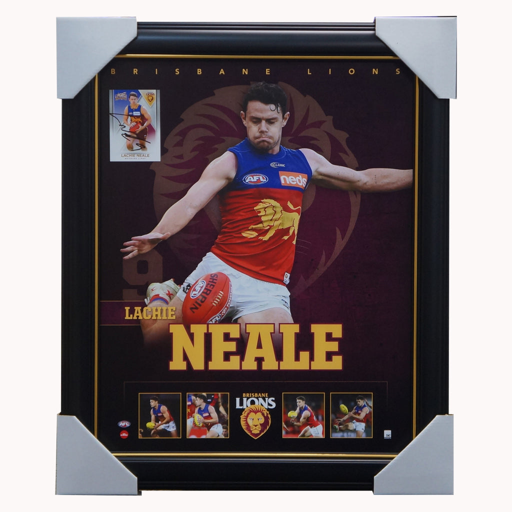 Lachie Neale Brisbane Lions F.C. Official Licensed AFL Signed Card Print Framed - 4596