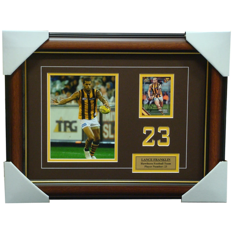 Lance Franklin Hawthorn Signed Card Collage Framed - 4036