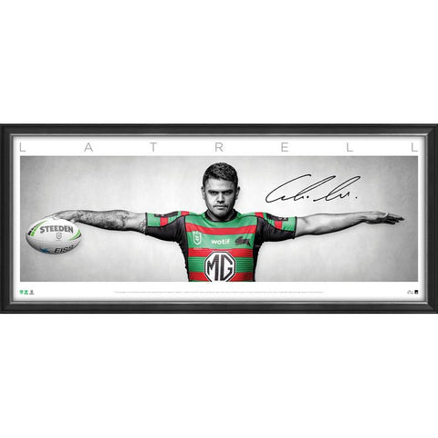 Latrell Mitchell Signed South Sydney Rabbitohs Wings Official NRL Print Framed - 5205