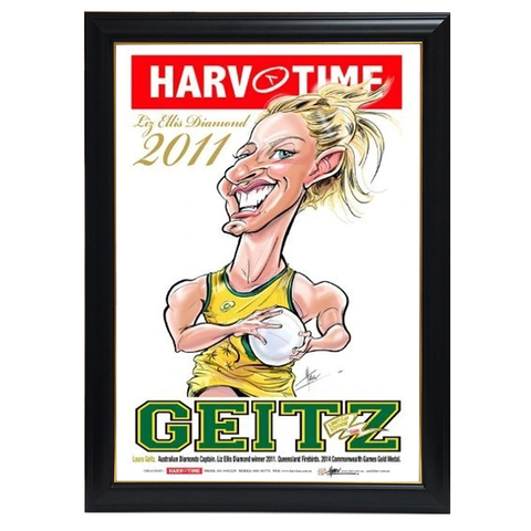Laura Geitz, Netball, Harv Time Print Framed - 4092