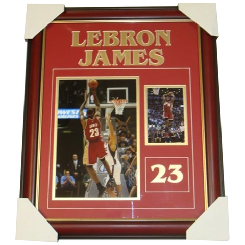 LeBron James Signed 36x44 Custom Framed Jersey Display (JSA & Palm