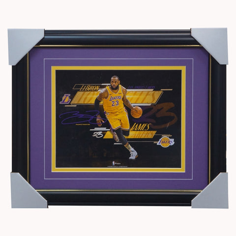 Lebron James Los Angeles Lakers Spotlight Photograph Facsimile Signed Official Nba Print Framed - 4328