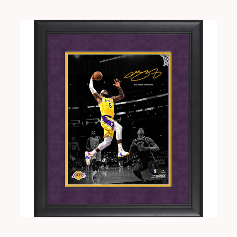 LeBron James Los Angeles Lakers Facsimile Signature Framed 11" x 14" Spotlight Photograph - 5114