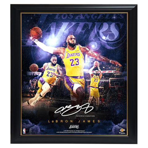 Lebron James Los Angeles Lakers Facsimile Signed Official Nba Print Framed - 3953