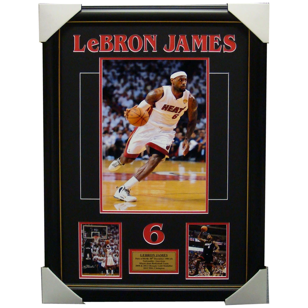 Lebron James Miami Heat Unsigned Collage Framed - 4109
