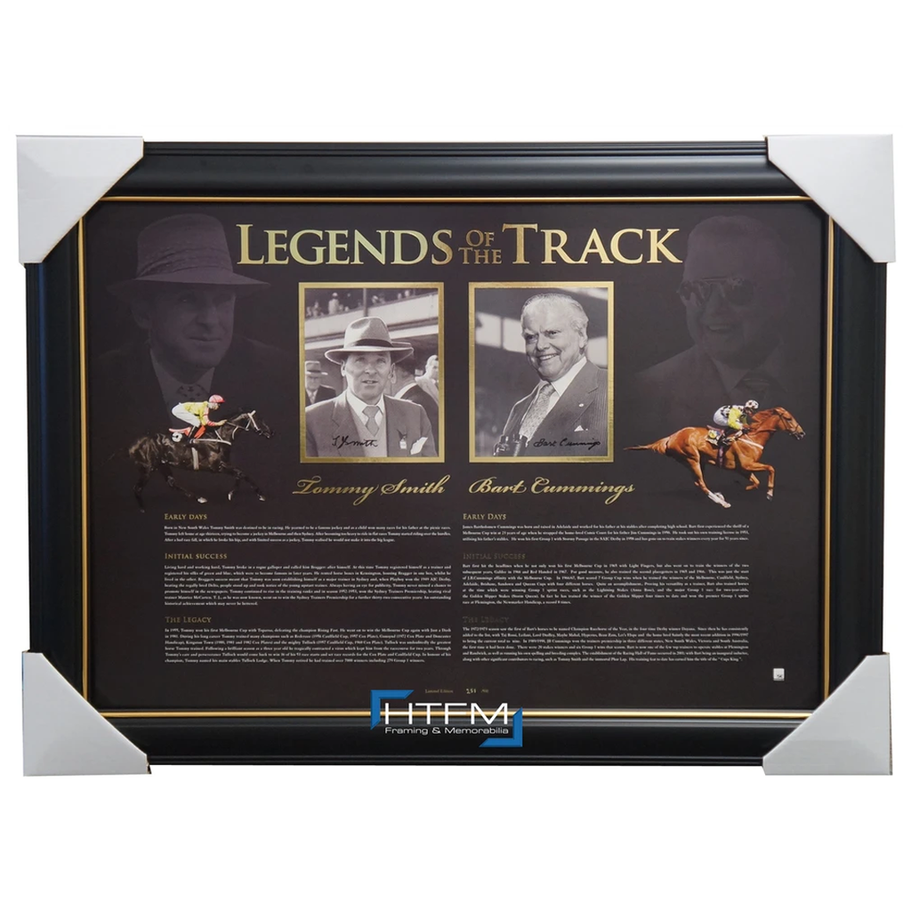 Legends of the Track Signed Bart Cummings & Tommy Smith L/e Print Framed - 2614