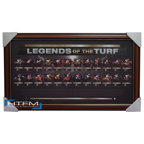 Legends of the Turf L/e Print Framed - Black Caviar Vain Makybe Diva Sunline - 2084