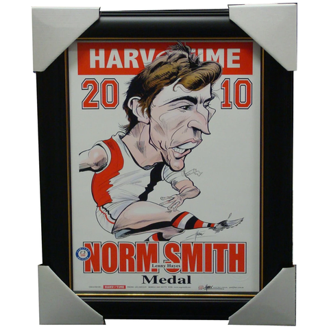 Lenny Hayes 2010 Norm Smith St Kilda Harv Time Limited Edition Print Framed - 1476