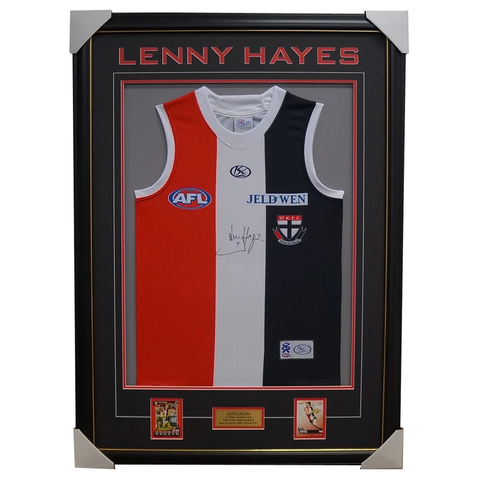 Lenny Hayes St Kilda Signed Jumper Framed with Photos - 1176