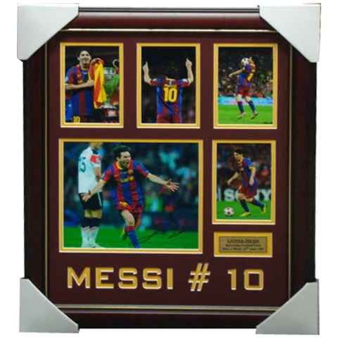 Lionel Messi Barcelona Signed Photo Collage Framed - 3232