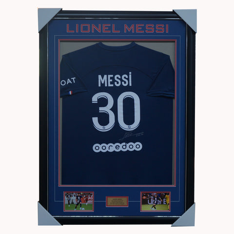 Lionel Messi Signed Paris Saint Germain Jersey Framed With Photos + COA - 5372