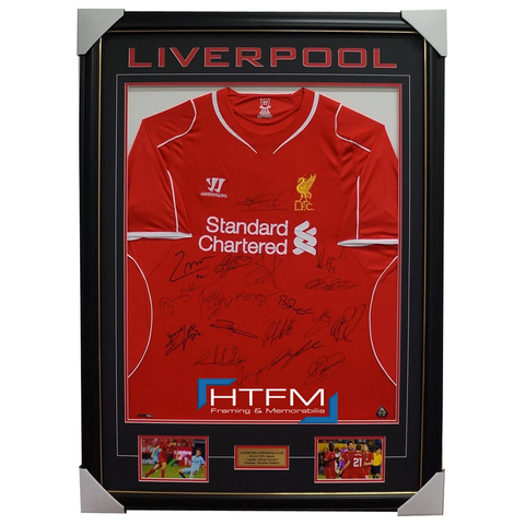 Liverpool 2014/15 Signed Team Jersey Framed Gerrard Sturridge 100% Authentic Coa - 1921