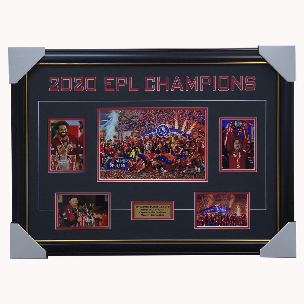 Liverpool 2020 Epl Champions Photo Collage Framed Salah Henderson - 4444