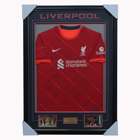 Liverpool Signed 2021/22 Team Jersey Framed Salah Henderson - 4973