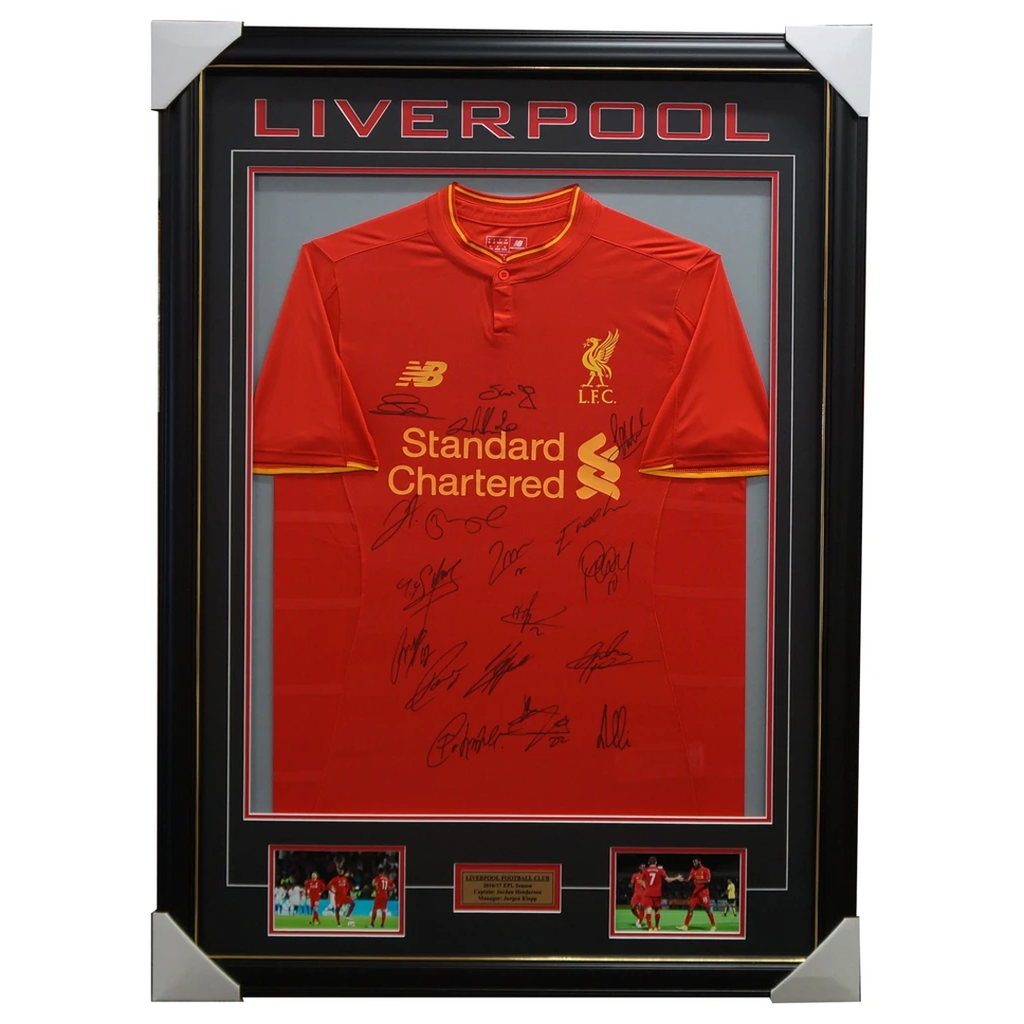 Liverpool Signed 2016/17 Team Signed Jersey Framed Klopp Milner - 2982