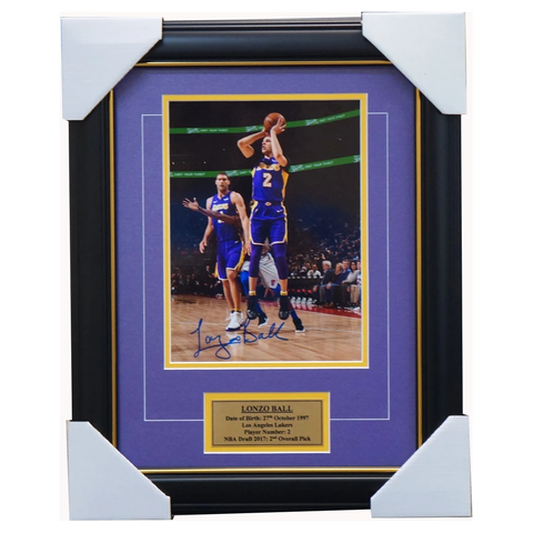 Lonzo Ball Signed Los Angeles Lakers Nba Photo Framed + Coa Brand New - 3577