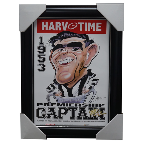 Lou Richards Collingwood 1953 Vfl Premiership Captain Harv Time L/e Print Framed - 3163