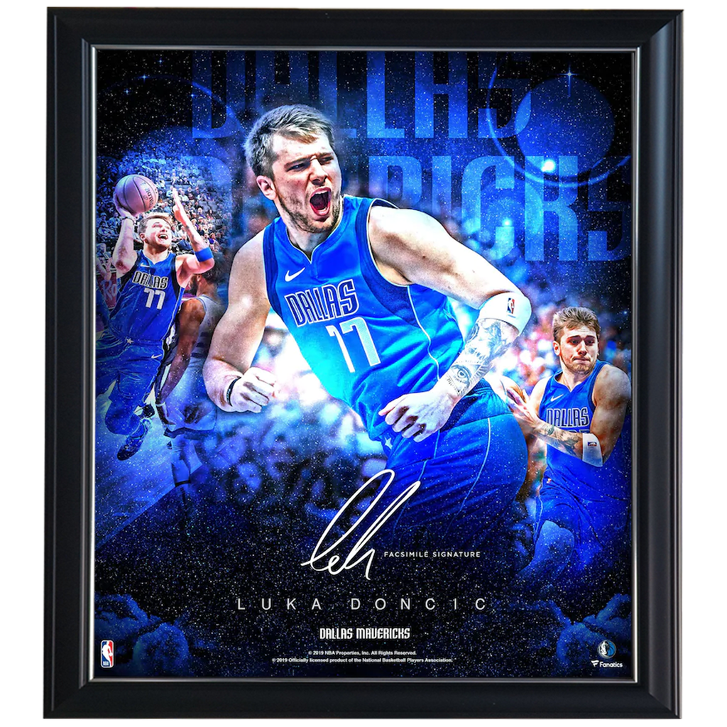 Luka Doncic Dallas Mavericks Facsimile Signed Official Nba Print Framed - 3954