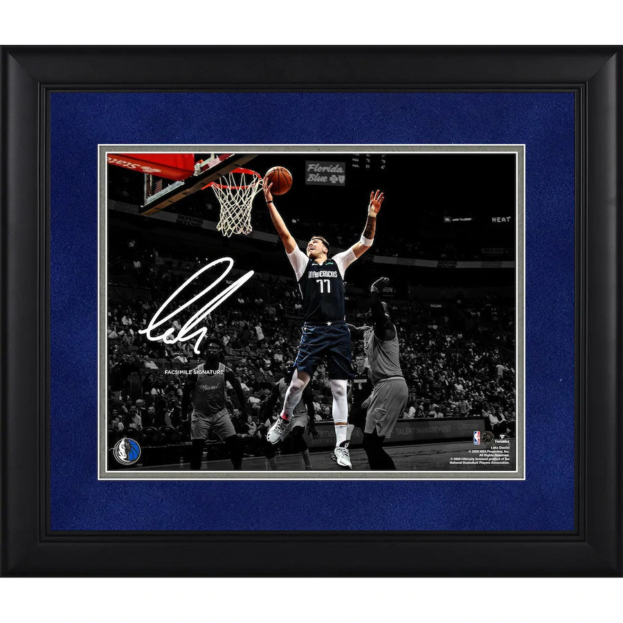 Luka Doncic Dallas Mavericks Facsimile Signed Official NBA Print Framed - 4612