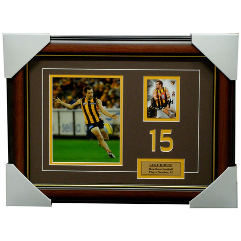 Luke Hodge Hawthorn Captain Signed Card with Photo Framed - 1302