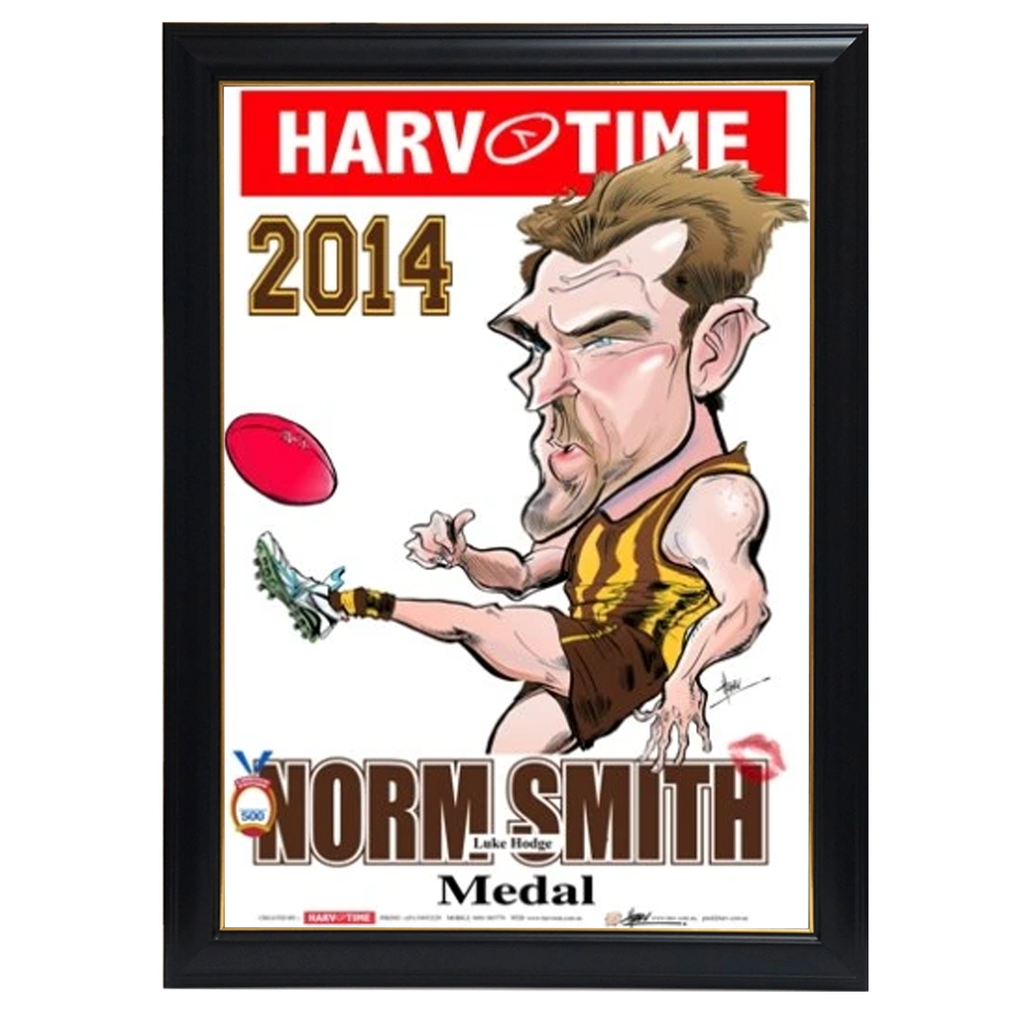 Luke Hodge, 2014 Norm Smith Medal, Harv Time Print Framed - 4232