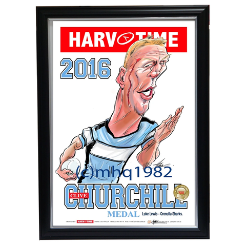 Luke Lewis 2016 Clive Churchill Medallist L/E Print Framed 2016 Premiers Sharks - 2972Luke Lewis 2016 Clive Churchill Medallist L/e Print Framed 2016 Premiers Sharks - 2972