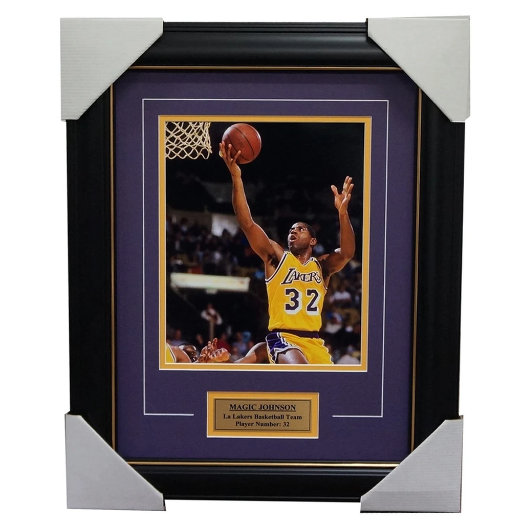 Magic Johnson La Lakers Photo Framed With Plaque - 1900